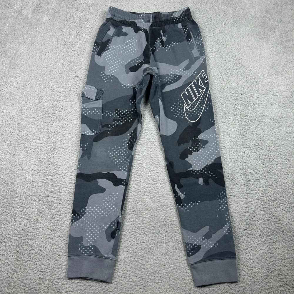 Nike SB Camo Fleece‎ Joggers Boys Large Grey Cargo Sweatpants Camouflage